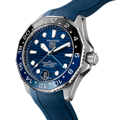 Tag Heuer Aquaracer WBP5114.FT6259 Men’s 42mm Automatic Watch – Blue Dial, Batman Ceramic Bezel, Rubber Strap, 300M Diver