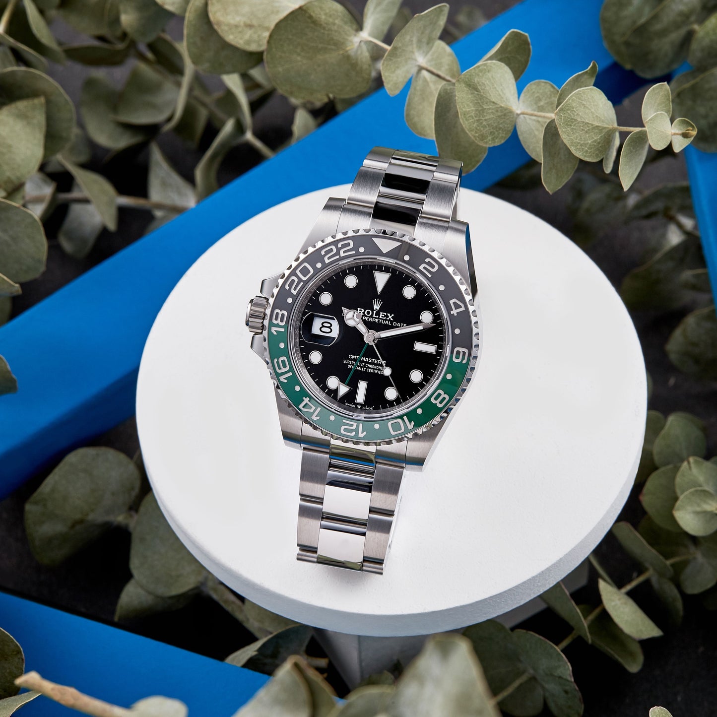 Rolex GMT-Master II Black Dial Black Green Bezel Stainless Steel Watch 126720VTNR-0001