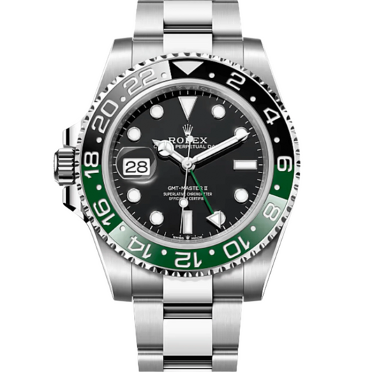 Rolex GMT-Master II Black Dial Black Green Bezel Stainless Steel Watch 126720VTNR-0001