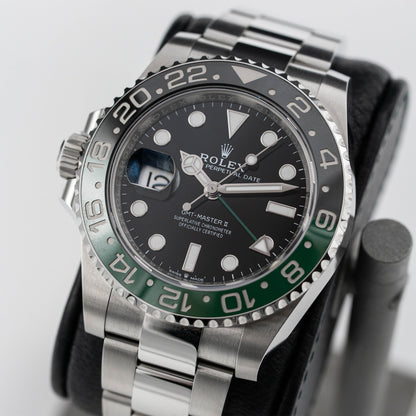 Rolex GMT-Master II Black Dial Black Green Bezel Stainless Steel Watch 126720VTNR-0001