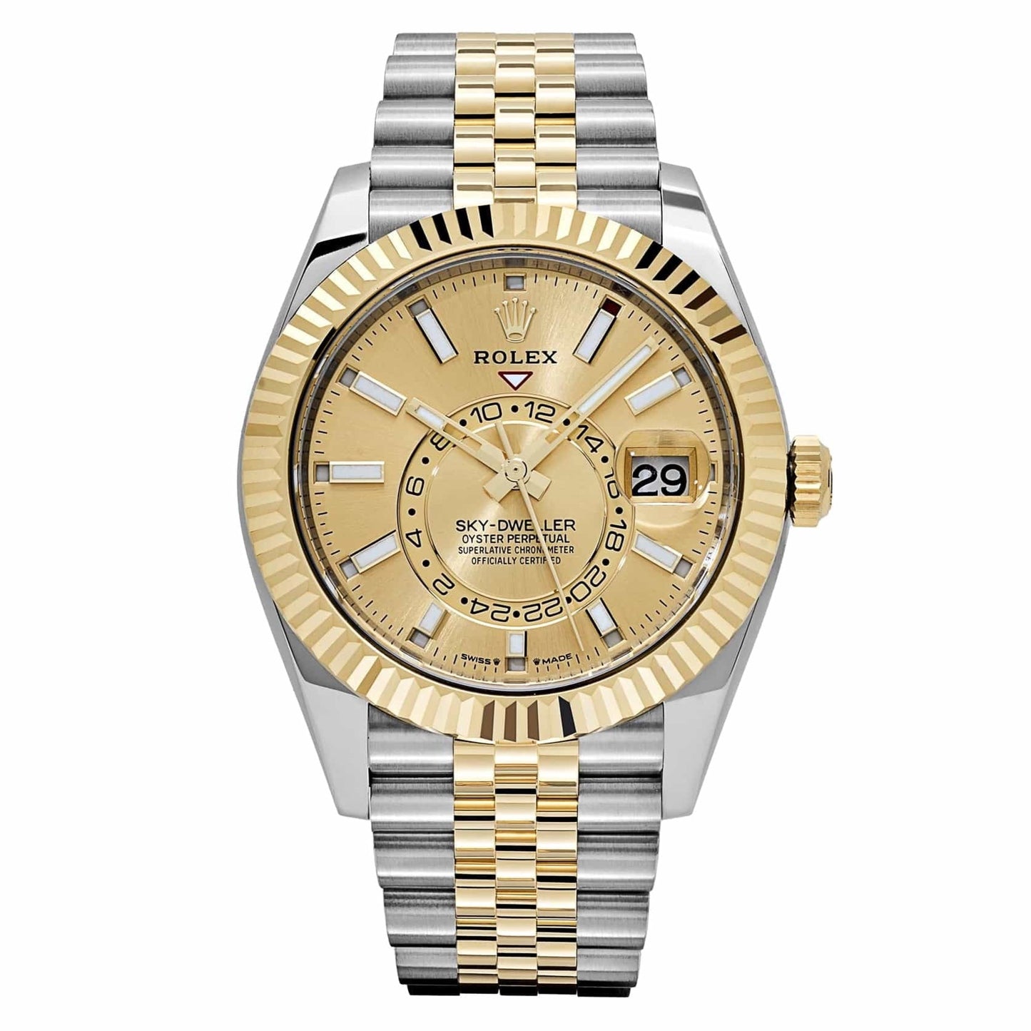 Rolex Sky-Dweller White Dial Automatic Stainless Steel & 18K Yellow Gold Jubilee Men's Watch 326933WSJ
