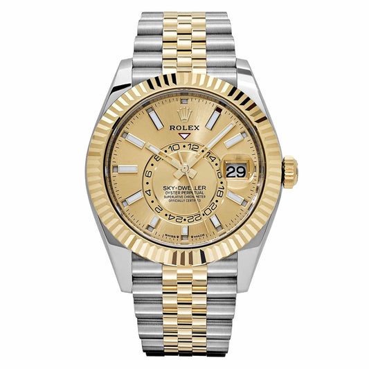 Rolex Sky-Dweller White Dial Automatic Stainless Steel & 18K Yellow Gold Jubilee Men's Watch 326933WSJ