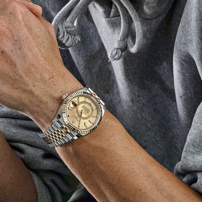 Rolex Sky-Dweller White Dial Automatic Stainless Steel & 18K Yellow Gold Jubilee Men's Watch 326933WSJ