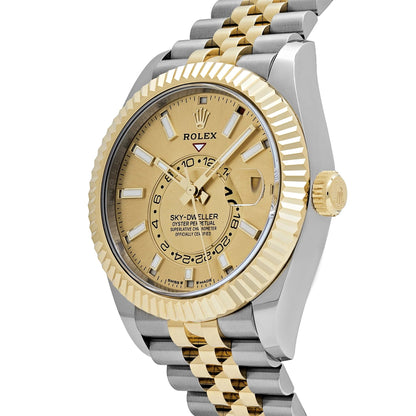 Rolex Sky-Dweller White Dial Automatic Stainless Steel & 18K Yellow Gold Jubilee Men's Watch 326933WSJ
