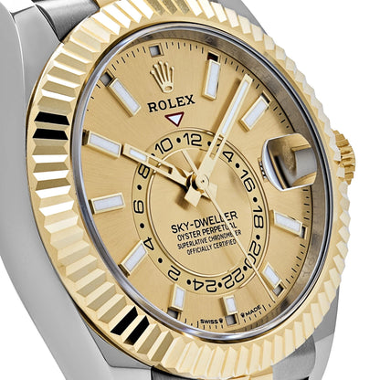 Rolex Sky-Dweller White Dial Automatic Stainless Steel & 18K Yellow Gold Jubilee Men's Watch 326933WSJ