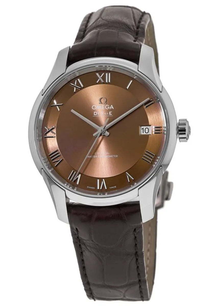 Omega De Ville Hour Vision Bronze Dial Brown Alligator Strap Automatic 41mm Watch 433.13.41.21.10.001