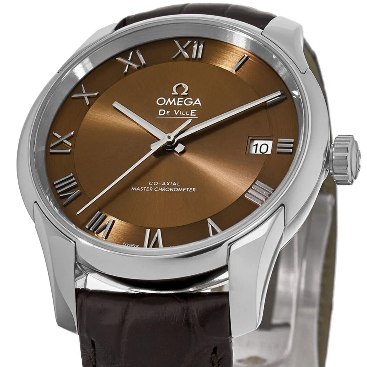 Omega De Ville Hour Vision Bronze Dial Brown Alligator Strap Automatic 41mm Watch 433.13.41.21.10.001