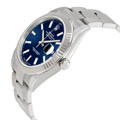 Rolex Datejust 41 Blue Dial Fluted Bezel Stainless Steel Men's Watch 126334BLSO