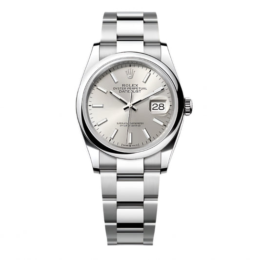Rolex Datejust 36 White Roman Dial Domed Bezel Stainless Steel Oyster Watch 126200WRO