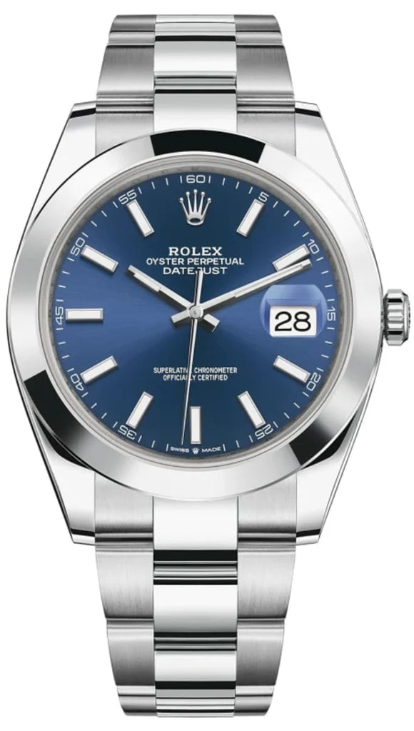 Rolex Datejust 41 M126300-0001 Men’s Stainless Steel Automatic Watch – Blue Dial, Oyster Bracelet