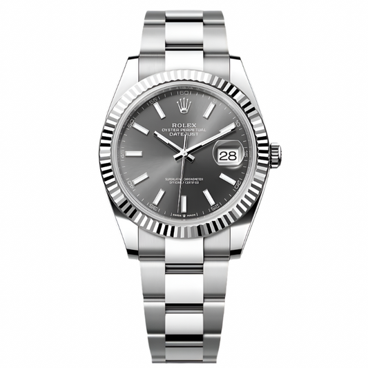 Rolex Datejust 41 Dark Rhodium Dial Automatic Stainless Steel & 18K White Gold Men's Oyster Watch 126334RSO