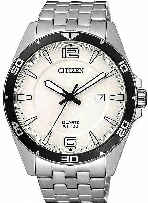Citizen Quartz BI5051-51A – Men’s 42mm Stainless Steel Casual Watch with White Dial, Luminous Hands & 100M Water Resistance