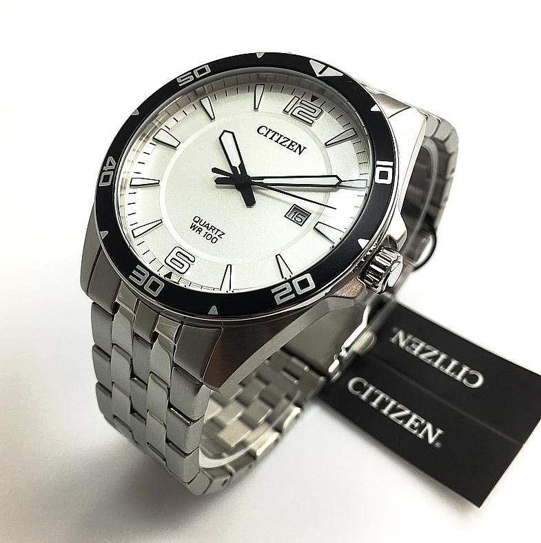 Citizen Quartz BI5051-51A – Men’s 42mm Stainless Steel Casual Watch with White Dial, Luminous Hands & 100M Water Resistance