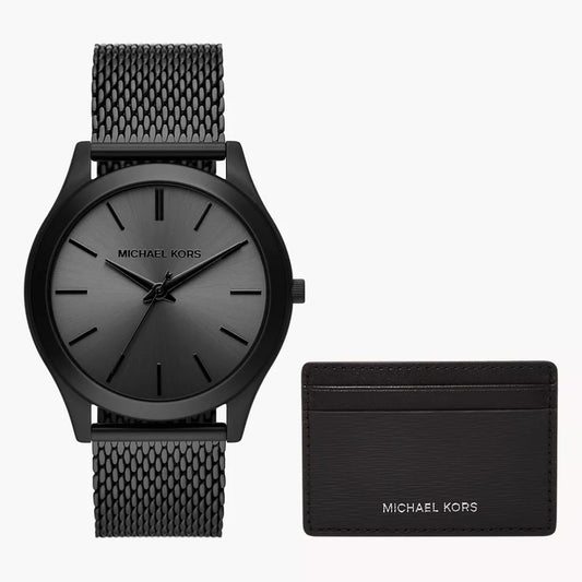 Michael Kors Runway Quartz Black Dial Men's Watch & Card Case Gift Set MK1085SET – Luxero Exclusive