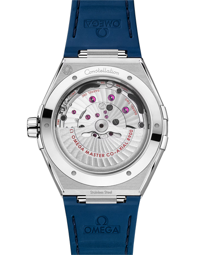 Omega Constellation White Dial Blue Ceramic Bezel Leather Strap 41mm Watch 131.33.41.21.04.001