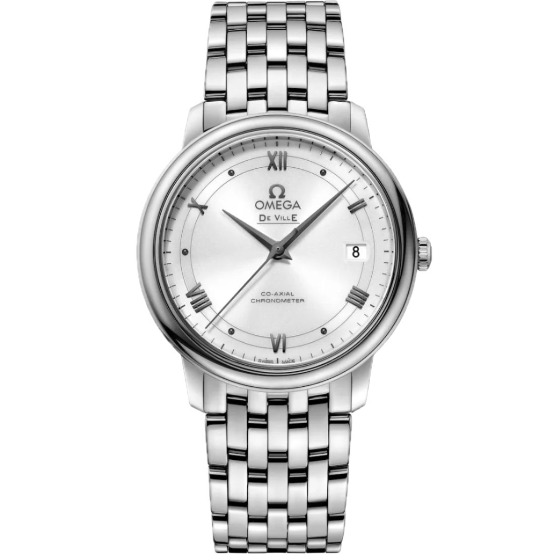 Omega De Ville Prestige Shimmer White Dial Stainless Steel Automatic Unisex Watch 424.10.37.20.04.001