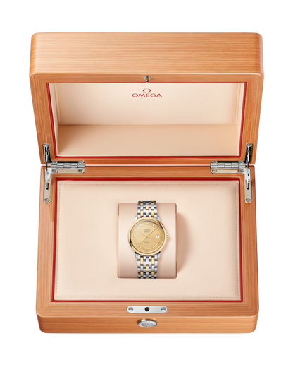 Omega De Ville Prestige Champagne Dial Two-Tone 18kt Yellow Gold Automatic 36mm 424.20.37.20.58.002
