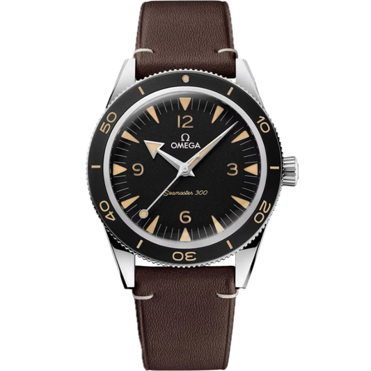 Omega Seamaster Black Dial Automatic Chronometer 41mm Leather Strap 234.32.41.21.01.001