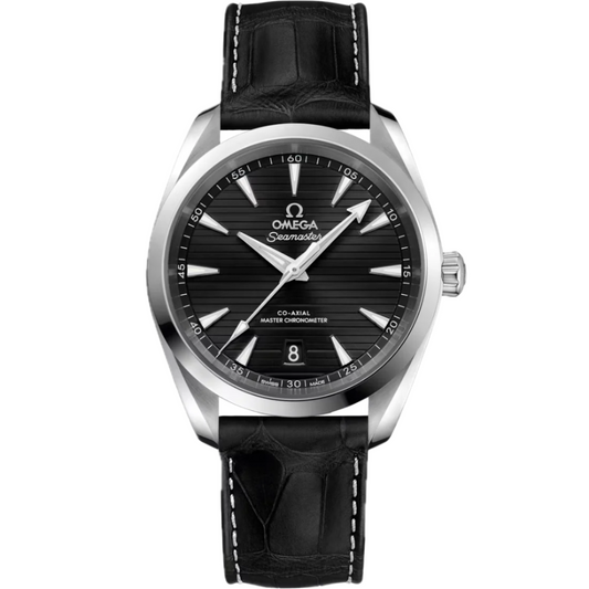 Omega Seamaster Aqua Terra Black Dial Leather Strap Automatic Men's Watch 220.13.38.20.01.001