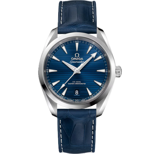 Omega Seamaster Aqua Terra Blue Dial Leather Strap Automatic Men's Watch 220.13.38.20.03.001