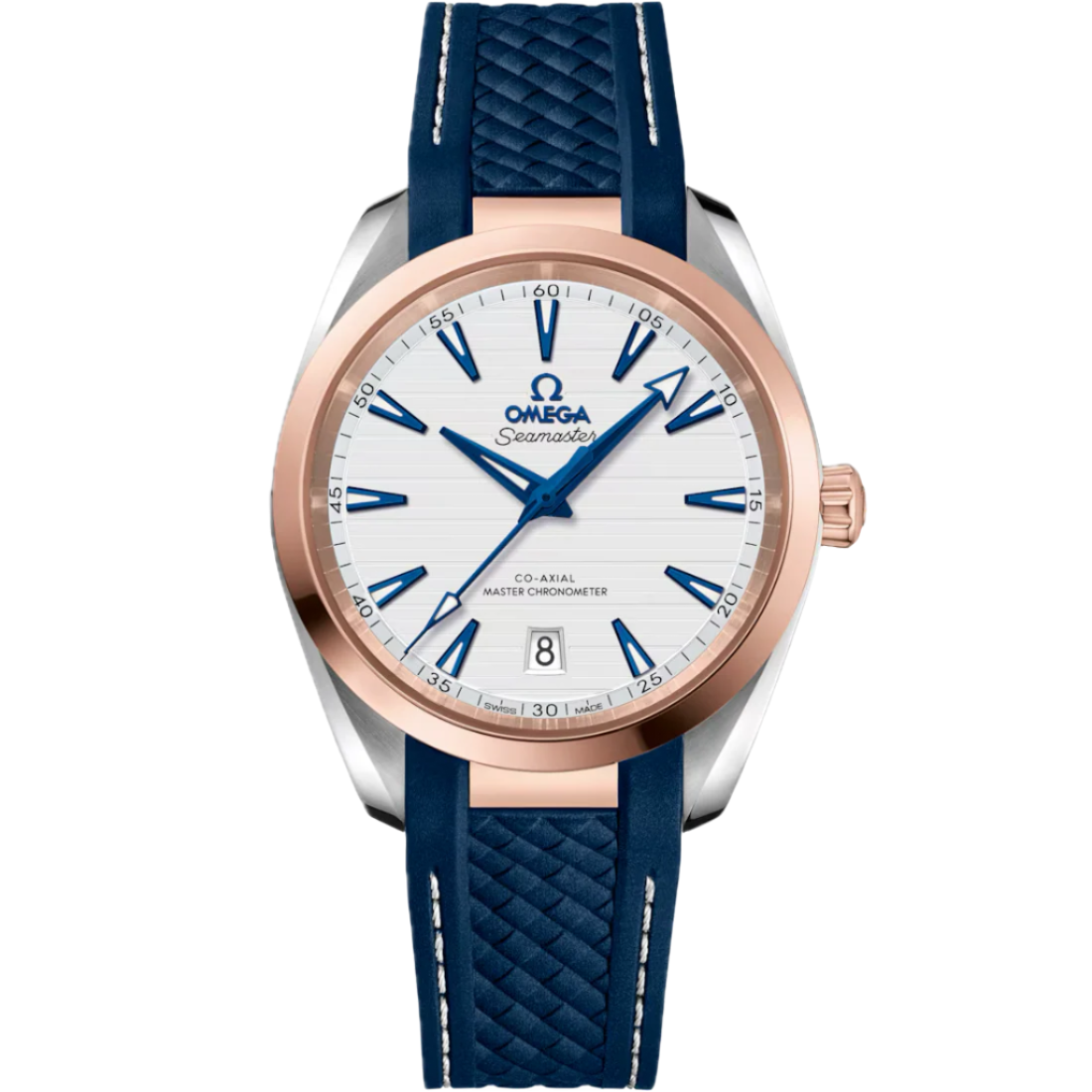 Omega Seamaster Aqua Terra Teak Silver Dial Automatic 38mm Sedna Gold Bezel 220.22.38.20.02.001