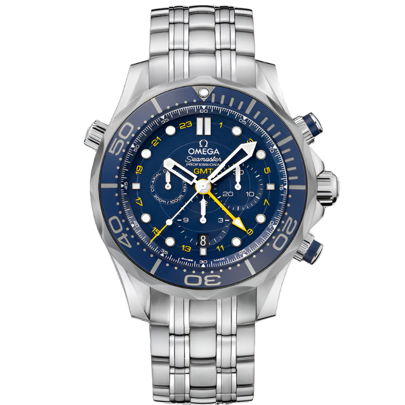 Omega Seamaster Diver Chronograph GMT 44mm Blue Dial Automatic Men's Watch – 212.30.44.52.03.001