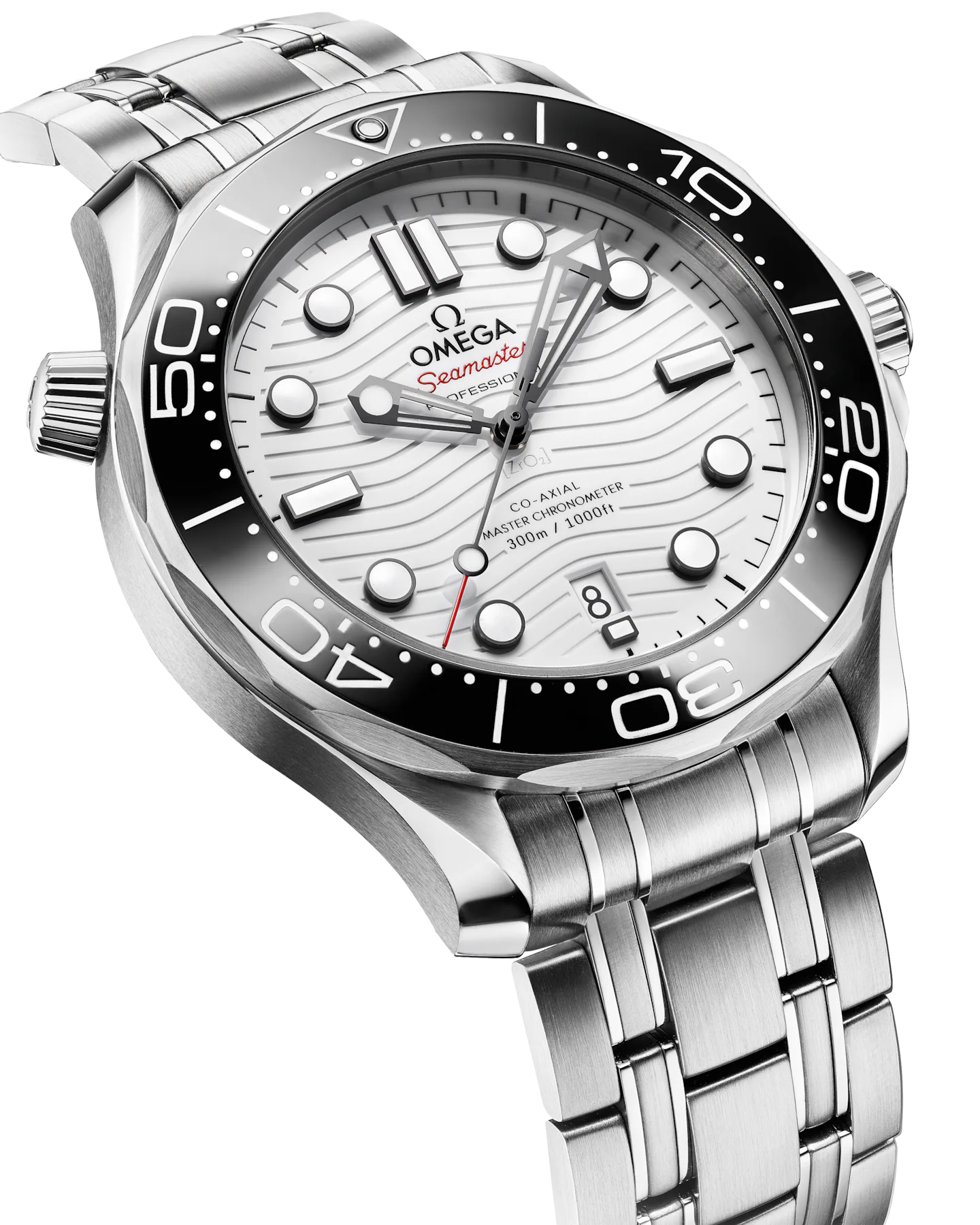 Omega Seamaster Diver 300M White Dial Black Ceramic Bezel Stainless Steel Automatic Men's Watch 210.30.42.20.04.001