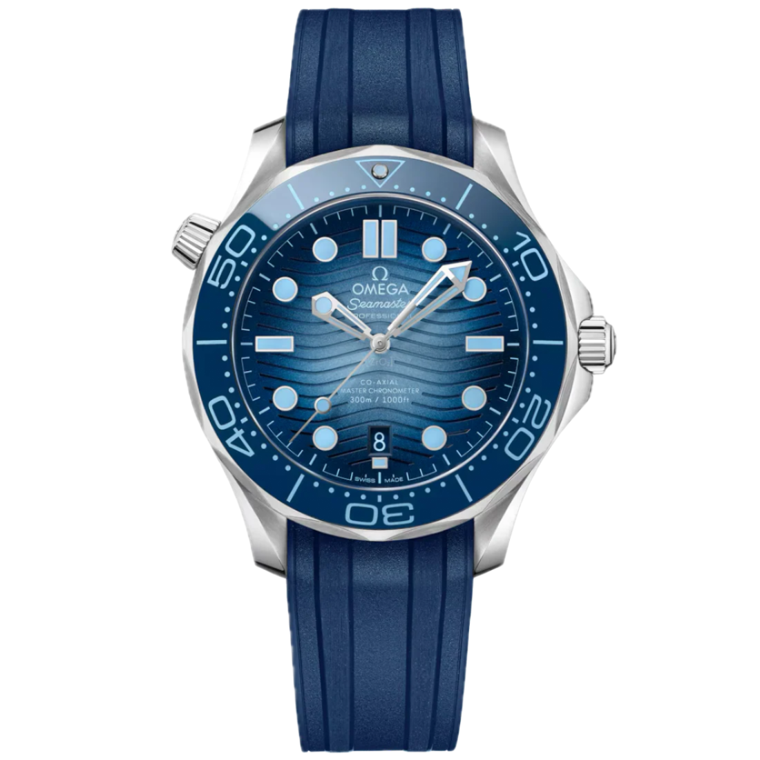 Omega Seamaster Blue Dial Blue Ceramic Bezel Rubber Strap 42mm Dive Watch 210.32.42.20.03.002