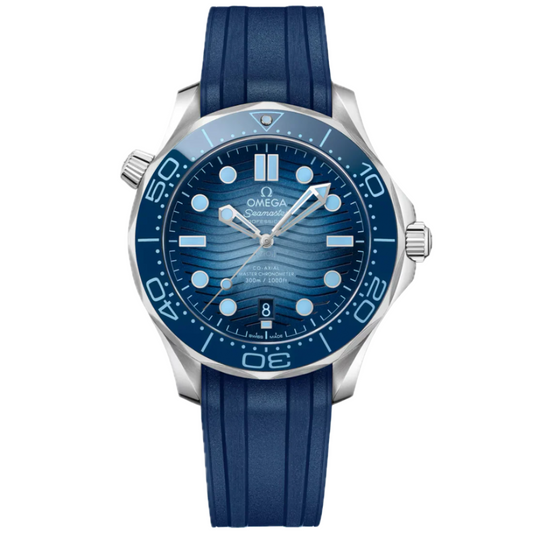 Omega Seamaster Blue Dial Blue Ceramic Bezel Rubber Strap 42mm Dive Watch 210.32.42.20.03.002