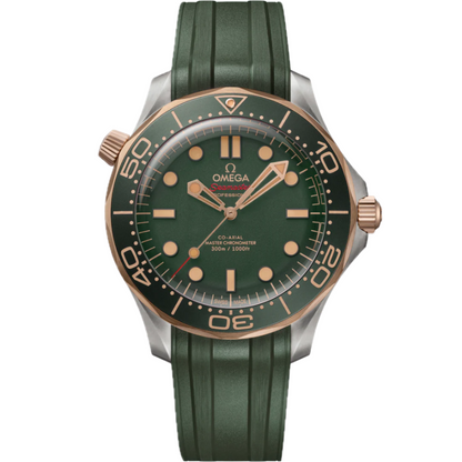 Omega Seamaster Green Dial Rose Gold Bezel Titanium Diver Watch 42mm 210.92.42.20.10.001