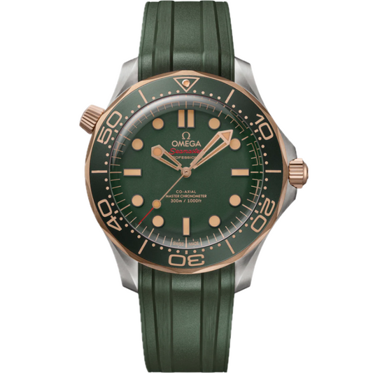 Omega Seamaster Green Dial Rose Gold Bezel Titanium Diver Watch 42mm 210.92.42.20.10.001