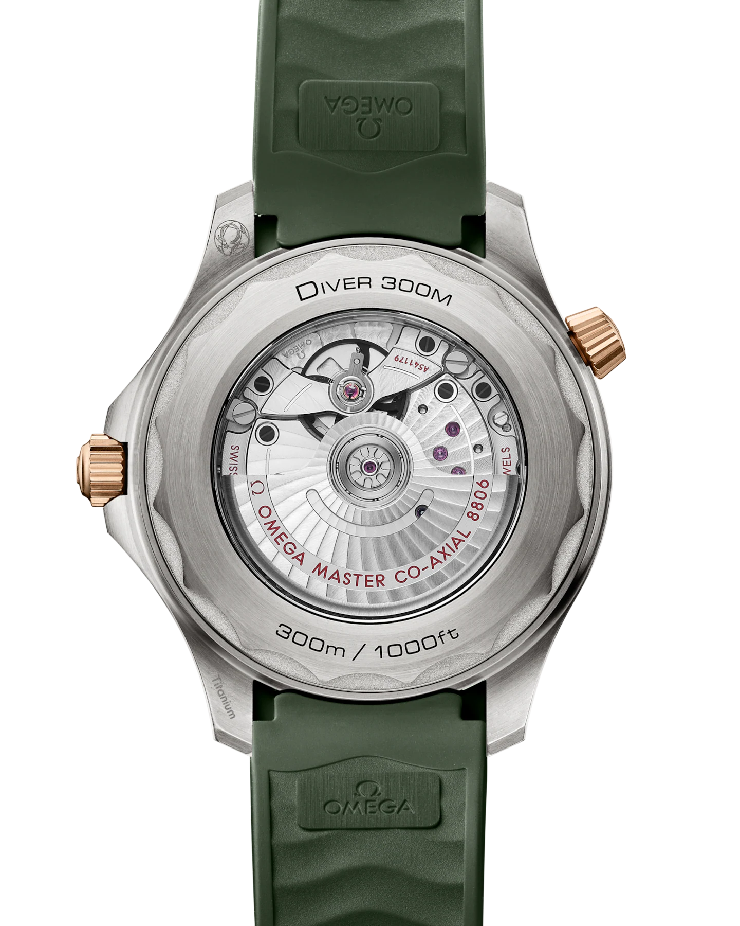 Omega Seamaster Green Dial Rose Gold Bezel Titanium Diver Watch 42mm 210.92.42.20.10.001