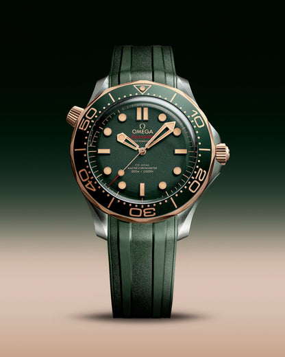 Omega Seamaster Green Dial Rose Gold Bezel Titanium Diver Watch 42mm 210.92.42.20.10.001