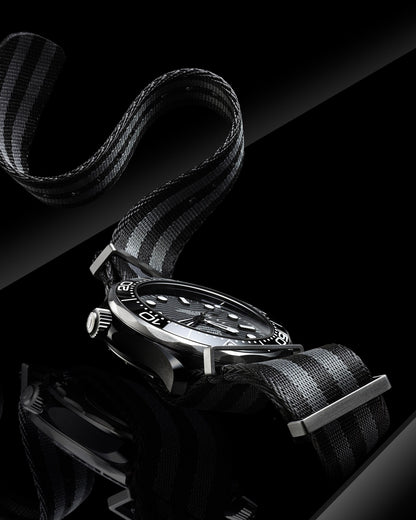 Omega Seamaster 300 Black Ceramic Dial Grey Bezel Canvas Strap 43.5mm Watch 210.92.44.20.01.002