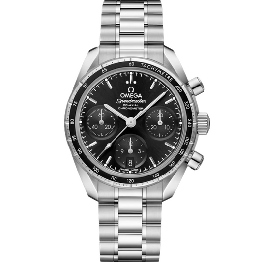 Omega Speedmaster 38 Black Dial Stainless Steel Automatic Chronograph Men's Watch 324.30.38.50.01.001