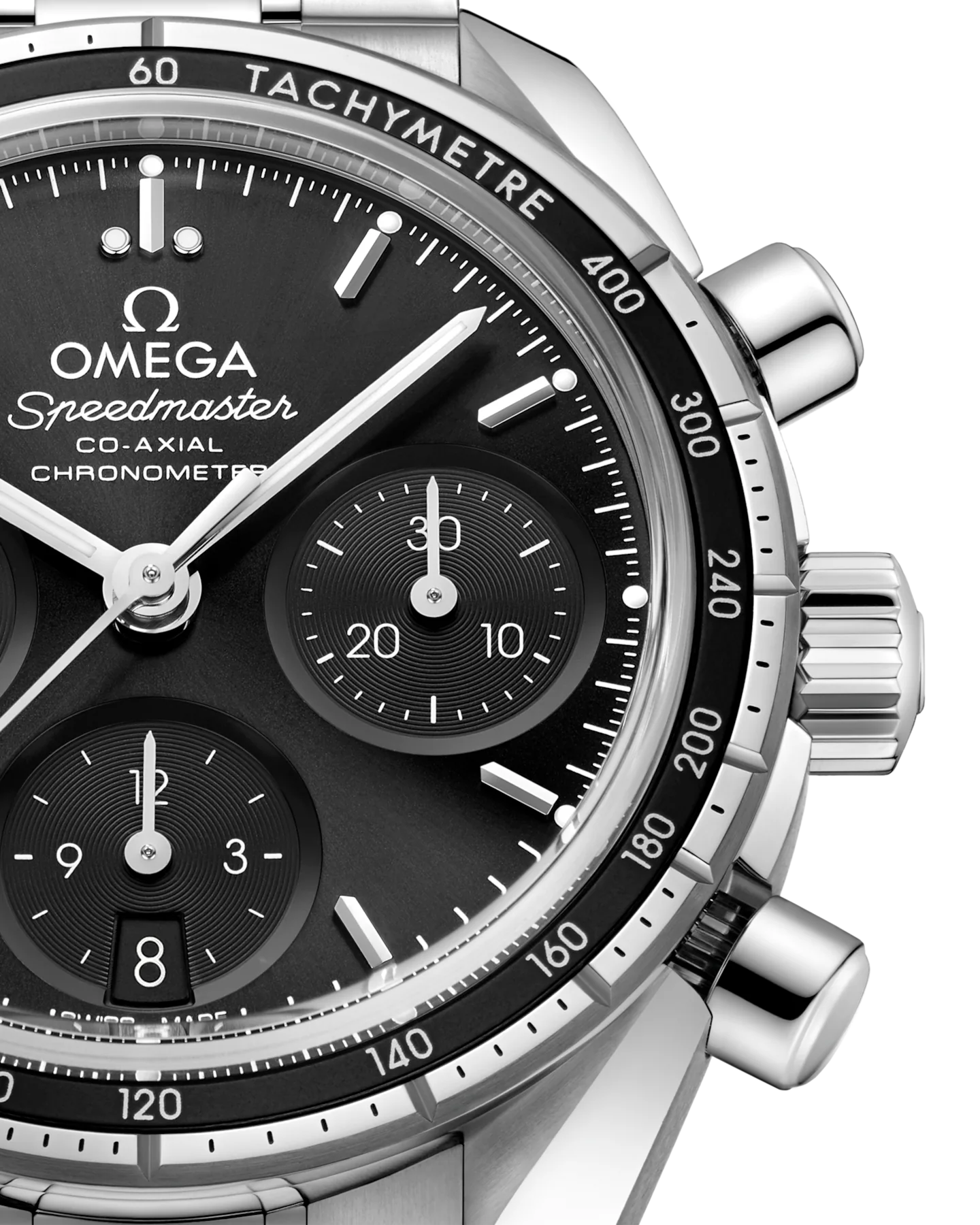 Omega Speedmaster 38 Black Dial Stainless Steel Automatic Chronograph Men's Watch 324.30.38.50.01.001