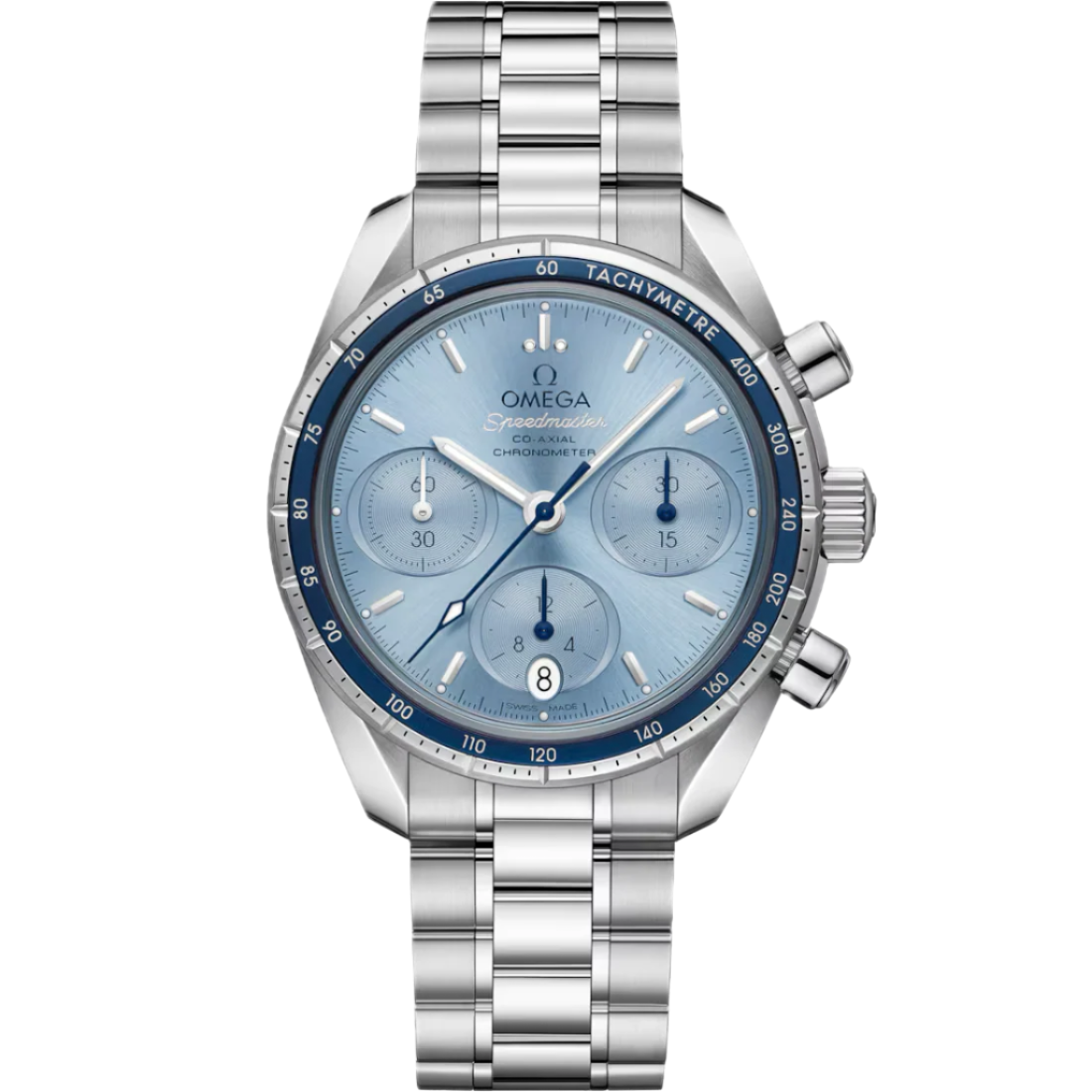 Omega Speedmaster 38mm Blue Dial Stainless Steel Automatic Chronograph Watch 324.30.38.50.03.001