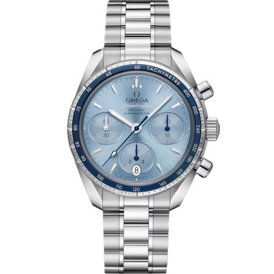 Omega Speedmaster 38mm Blue Dial Stainless Steel Automatic Chronograph Watch 324.30.38.50.03.001