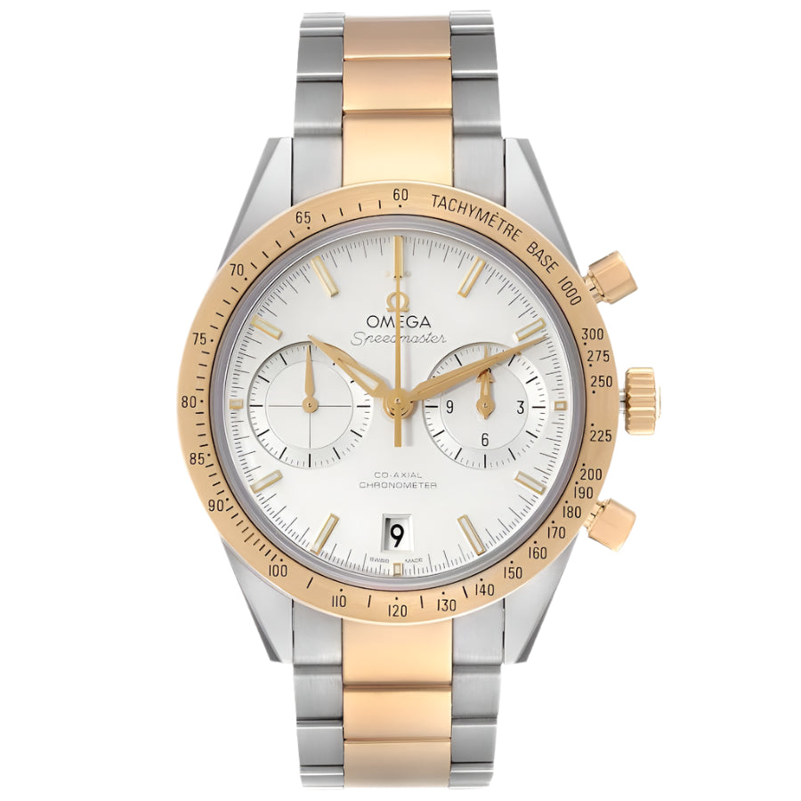 Omega Speedmaster '57 Silver Dial Two-Tone Yellow Gold Chronograph Automatic Men's Watch 331.20.42.51.02.001