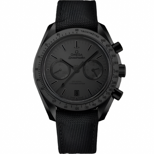 Omega Speedmaster Moonwatch Dark Side of the Moon "Black Black" Chronograph Men’s Watch 44mm Automatic Ceramic Black Dial Nylon Strap - 311.92.44.51.01.005 | Luxero