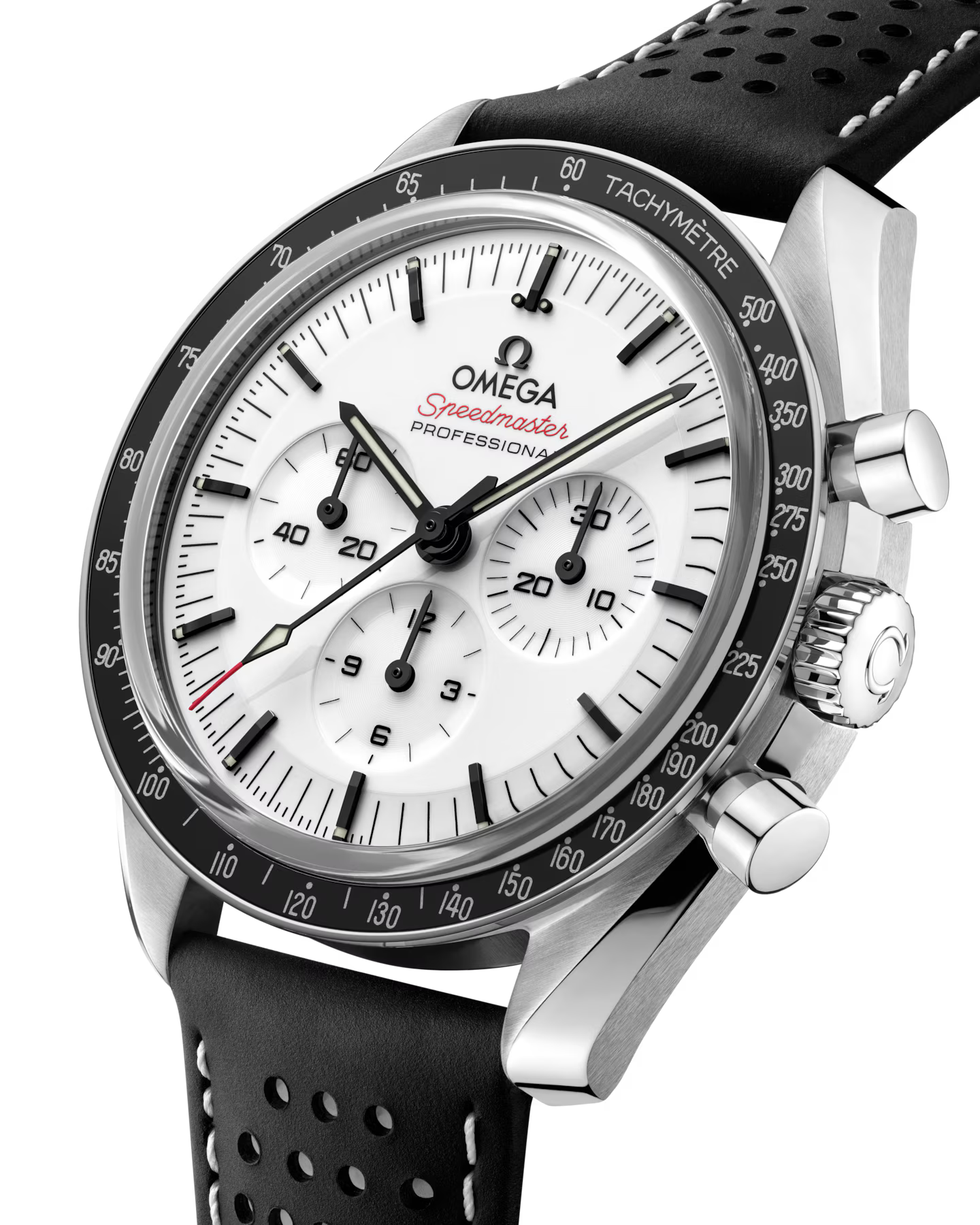 Omega Speedmaster Chronograph White Dial Black Leather Strap 42mm Watch 310.32.42.50.04.002
