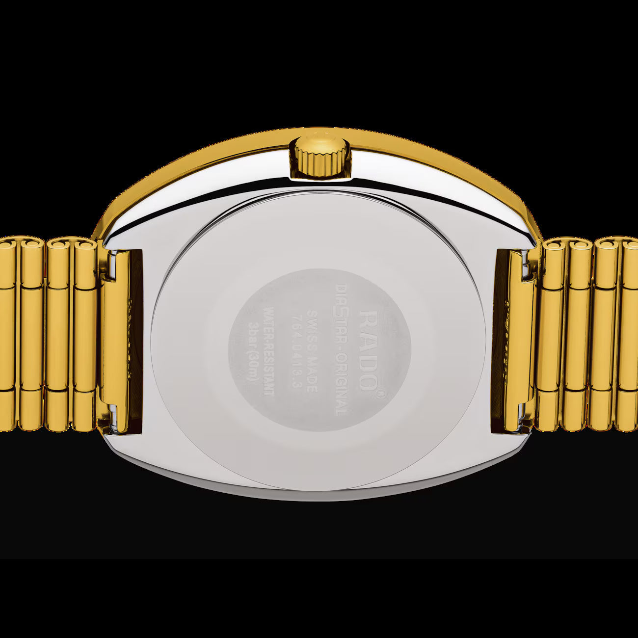 Rado R12413343 – Men's The Original Automatic Watch, 35mm Yellow Gold CVD Stainless Steel Case & Bracelet, Gold Diamond-Set Dial, Day-Date Display, 80H Power Reserve, 30M WR