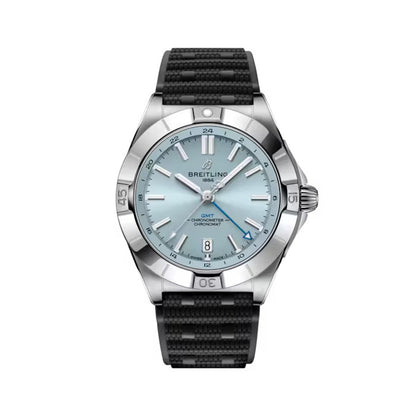 Breitling Chronomat GMT 40mm Ice Blue Dial Men’s Watch – Stainless Steel, Rubber Strap, Automatic, 200M Water Resistant | Luxero