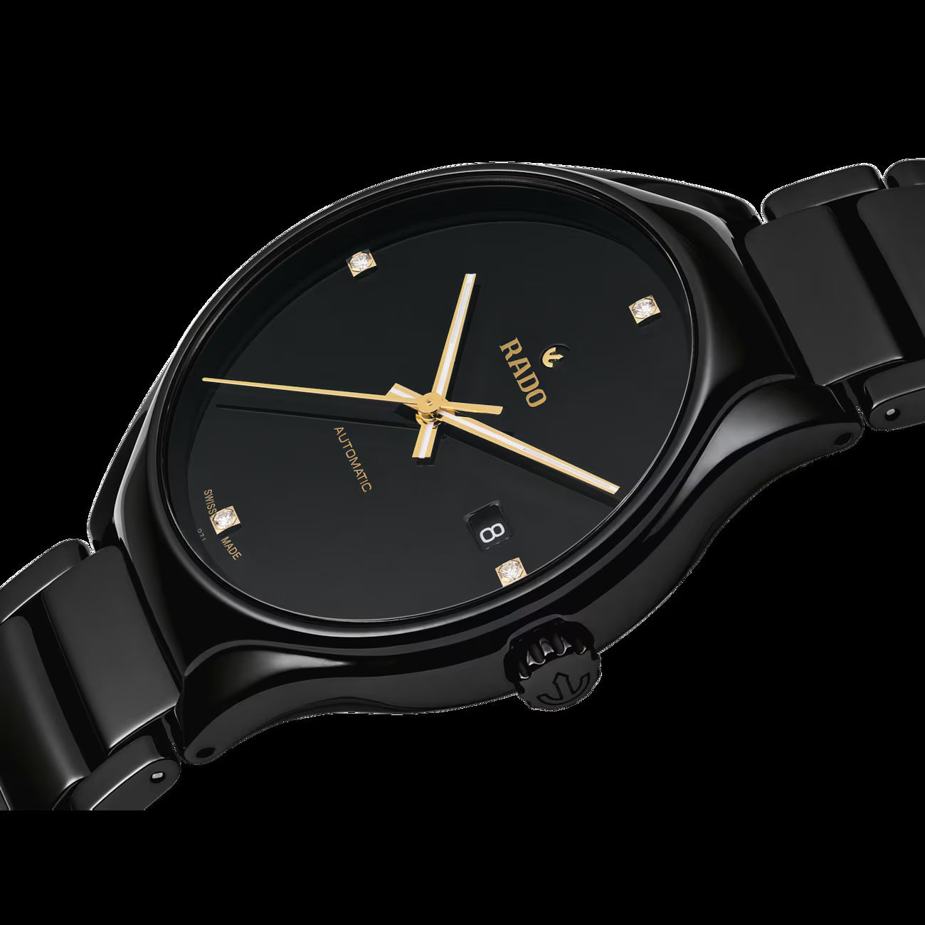 Rado R27056712 Men’s Dress Watch – 40mm Black Ceramic Case & Bracelet, Black Dial with Diamond Markers, Automatic Movement, 80H Power Reserve, 50M WR