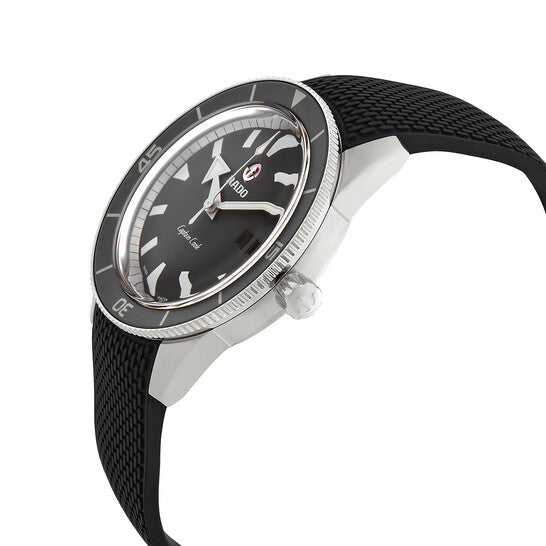 Rado R32505019 – Men's Captain Cook Automatic Watch, 42mm Stainless Steel Case with Grey Dial, Black Bezel & Brown Leather Strap, 200m Water Resistance