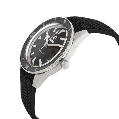 Rado R32505019 – Men's Captain Cook Automatic Watch, 42mm Stainless Steel Case with Grey Dial, Black Bezel & Brown Leather Strap, 200m Water Resistance