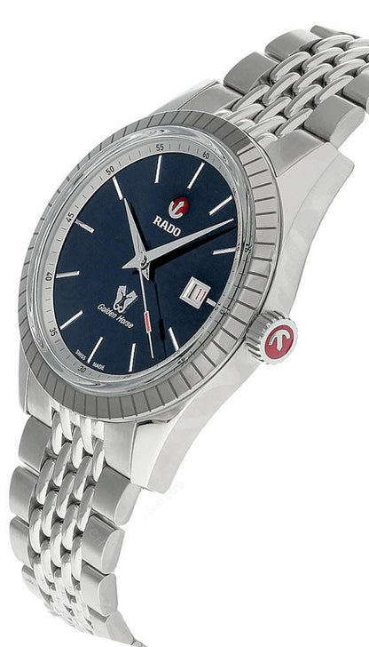 Rado R33101203 – Men's Golden Horse Automatic Watch, 41mm Stainless Steel Case with Blue Dial, Plasma Ceramic Bezel, 80-Hour Power Reserve