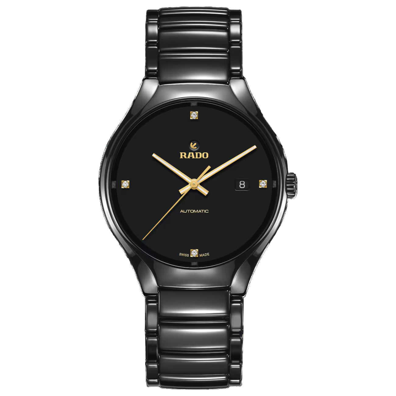 Rado R27056712 Men’s Dress Watch – 40mm Black Ceramic Case & Bracelet, Black Dial with Diamond Markers, Automatic Movement, 80H Power Reserve, 50M WR