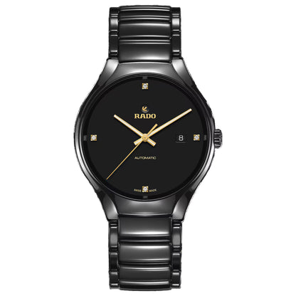 Rado R27056712 Men’s Dress Watch – 40mm Black Ceramic Case & Bracelet, Black Dial with Diamond Markers, Automatic Movement, 80H Power Reserve, 50M WR