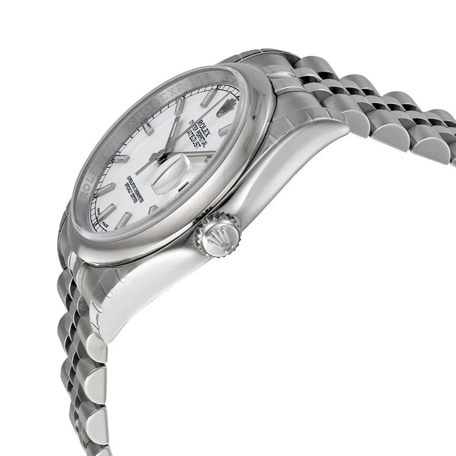 Rolex Datejust 36 White Dial Domed Bezel Stainless Steel Jubilee Watch 116200WSJ